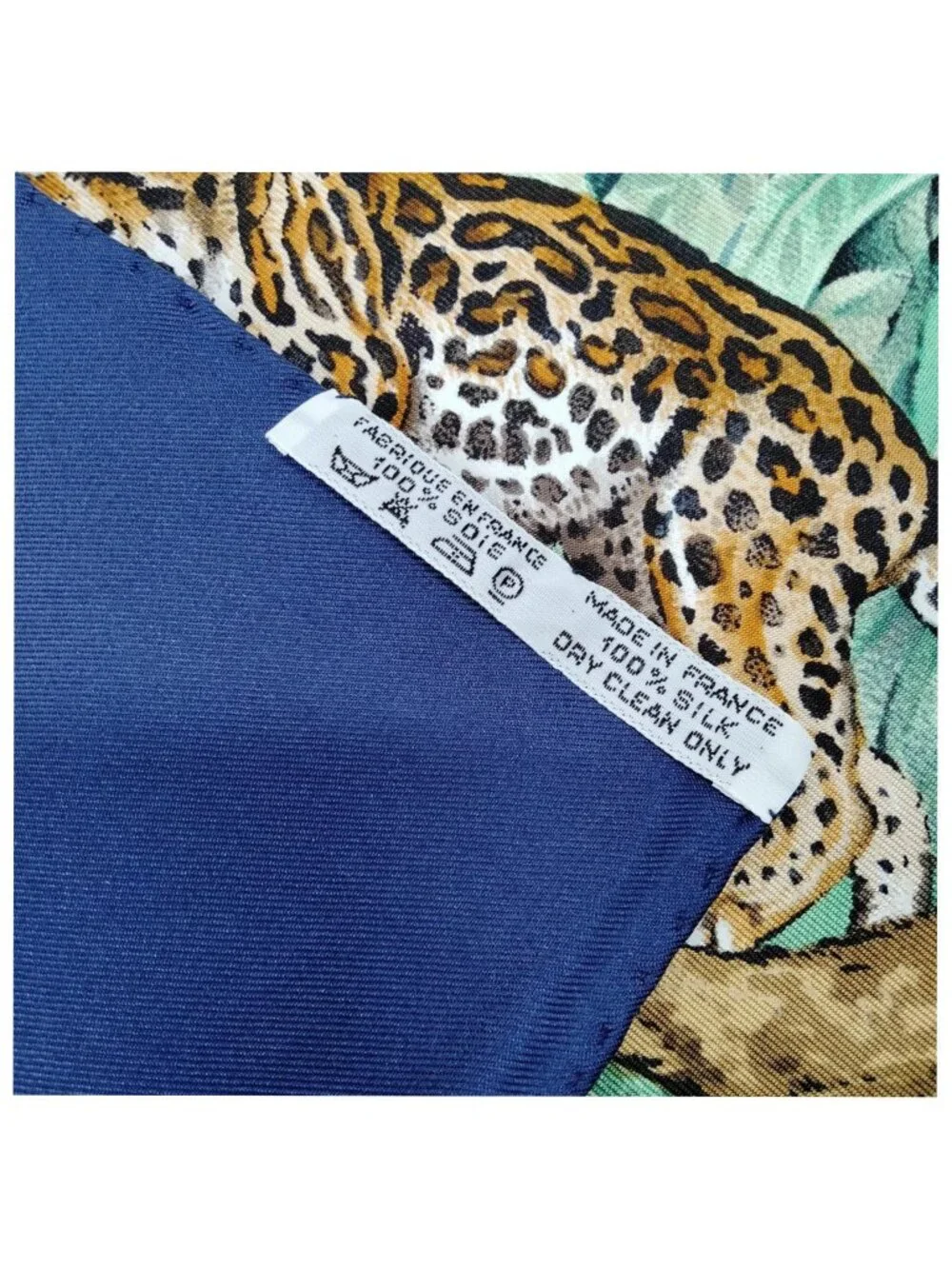 Authentic Hermès Equateur Carré 90 Silk Scarf Blue Jungle Wildlife